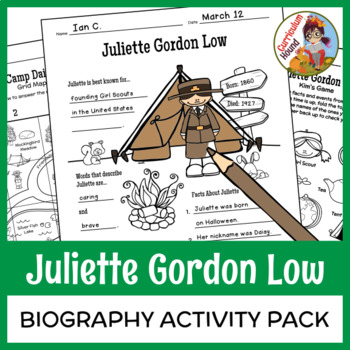 Preview of Juliette Gordon Low - Biography Activity Pack