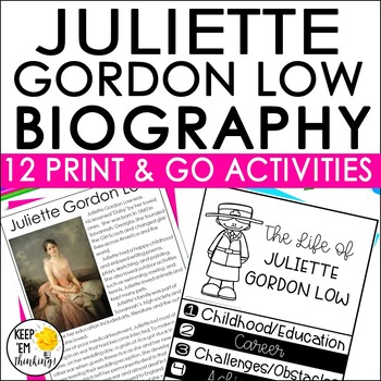 Preview of Juliette Gordon Low Biography Reading Passage & Activities Women's History Month