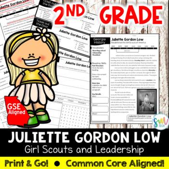 Preview of Juliette Gordon Low Nonfiction Reading *2nd GRADE* CCSS Aligned (SS2H1e)