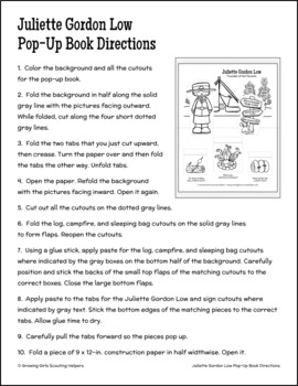 Juliette Gordon Low Pop-Up Book - Girl Scout Daisies & Brownies | TpT
