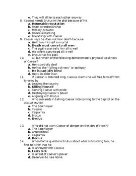 Julius Caesar Act 2 Quiz Question Bank by Next Door Teacher | TpT