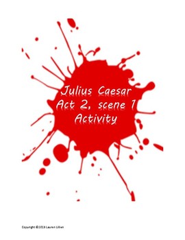 Preview of Julius Caesar Act 2, scene 1 ACTIVITY