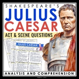 Julius Caesar Act & Scene Questions - Comprehension and An