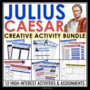 Preview of Julius Caesar Activity Bundle - Creative Activities & Assignments Shakespeare