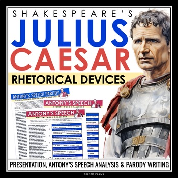 Preview of Julius Caesar Antony's Speech Rhetoric Presentation & Activities  - Shakespeare
