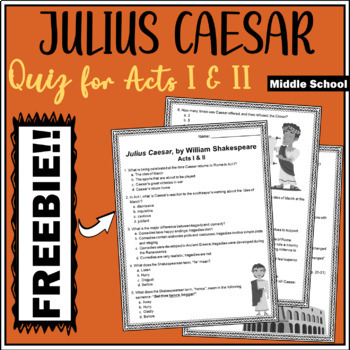 Preview of Julius Caesar Assessment for Acts I & II
