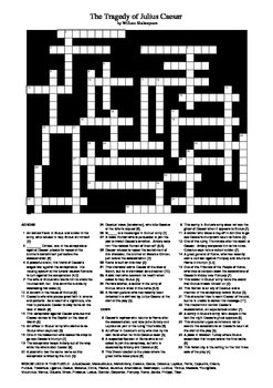 Julius Caesar Big Crossword Puzzle by M Walsh TpT