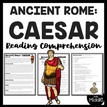 Preview of Julius Caesar Biography Reading Comprehension Worksheet Ancient Rome