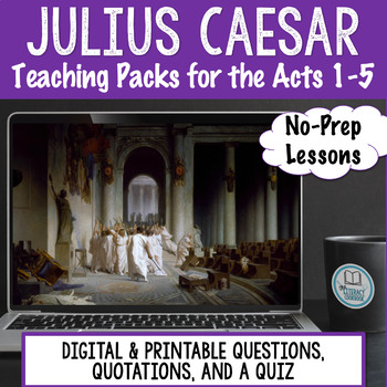 Preview of Julius Caesar Bundle - Acts 1-5 - Questions, Quizzes, Quotation Analysis
