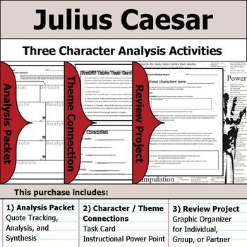 julius caesar character packet connections analysis theme project