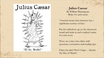 Preview of Julius Caesar Classroom Cast Slideshow (Shakespeare)