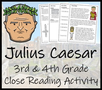 Preview of Julius Caesar Close Reading Comprehension Activity | 3rd Grade & 4th Grade