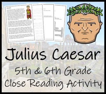 Preview of Julius Caesar Close Reading Comprehension Activity | 5th Grade & 6th Grade
