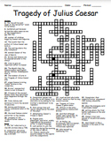 Julius Caesar Crossword Puzzle Study Guide with Answer KEY