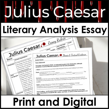 Preview of Julius Caesar Essay Unit - 1 Week of Lesson Plans & Materials With Thesis & More