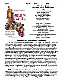 Preview of Julius Caesar Film (1953) Study Guide Movie Packet