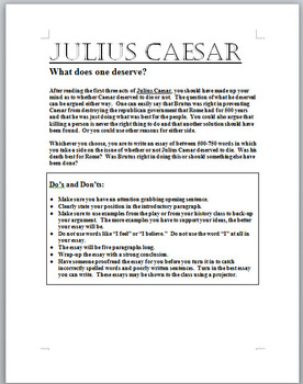 julius caesar 5 paragraph essay