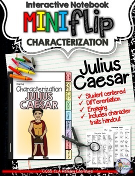 Preview of Julius Caesar: Interactive Notebook Characterization Mini Flip