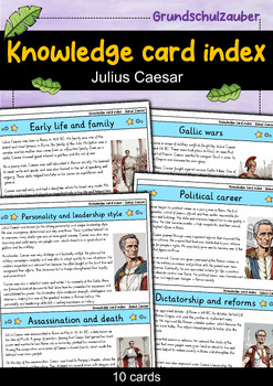 Preview of Julius Caesar - Knowledge card index - Famous personalities (English)