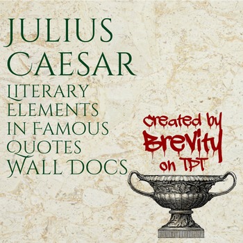 Preview of Julius Caesar Literary Elements in Famous Quotes Wall Docs