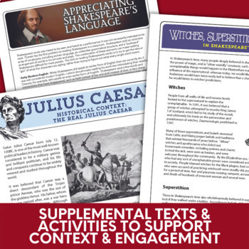 Julius Caesar Literature Guide, Unit Handouts, Tests ...