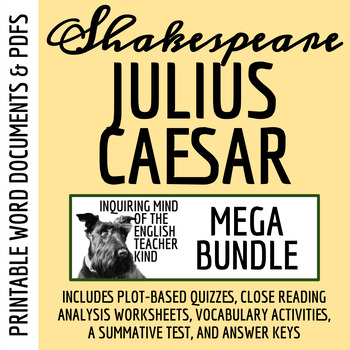 Preview of Julius Caesar Quizzes, Close Reading Activities, Test, and Answer Keys Bundle