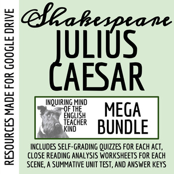 Preview of Julius Caesar Quizzes, Close Reading Activities, Test, and Answer Keys (Google)