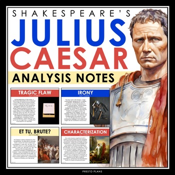Preview of Julius Caesar Analysis Notes Presentation - Literary Devices Shakespeare Play