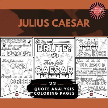 Preview of Julius Caesar | Quotation Analysis Coloring Pages Activity
