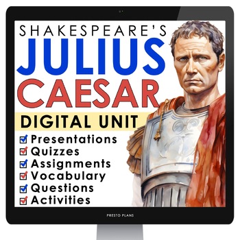 Preview of Julius Caesar Unit Plan - Complete Digital Drama Unit Shakespeare's Play