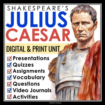 Preview of Julius Caesar Unit Plan - Drama Unit Shakespeare's Play Digital Print Bundle