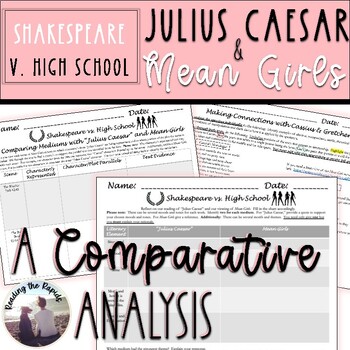 Preview of Julius Caesar and Mean Girls Comparison Analysis Activity Answers Keys Rubric