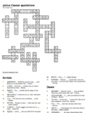 Julius Caesar crossword puzzle bundle