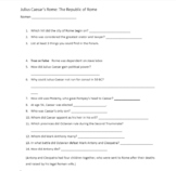 Julius Caesar’s Rome: The Republic of Rome Video Worksheet