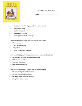 Julius The Baby Of The World Worksheets Teaching Resources Tpt