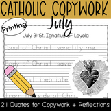 July 2023 Catholic Copywork - Printing