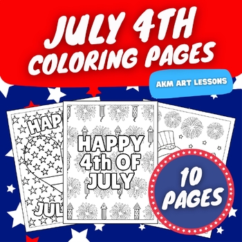 Preview of July 4th Coloring Pages - Independence Day Coloring Book - America - USA