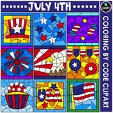 July 4th - Independence Day - Coloring By Code Clip Art Se