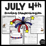 July 4th Independence Day Reading Comprehension Worksheet