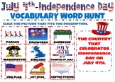 July 4th- Independence Day Vocabulary Word Hunt