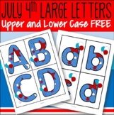 July 4th Alphabet Upper Lower Case Letters Large Flashcards - FREE