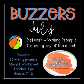 Preview of Bell Work JULY Buzzers