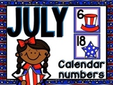 July Calendar Numbers
