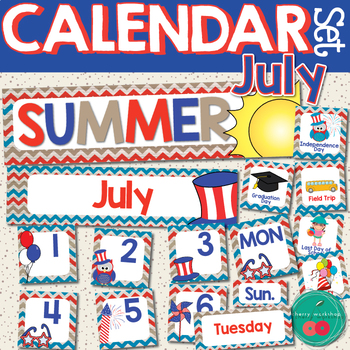 Preview of July Calendar Numbers