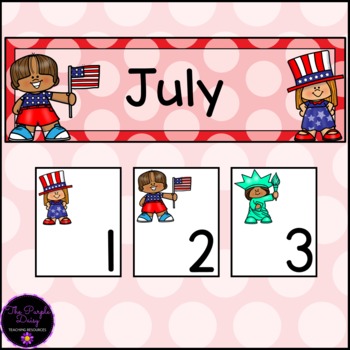 July Calendar Pattern Cards By The Purple Daisy Teaching Resources