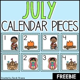 July Calendar Pieces Freebie