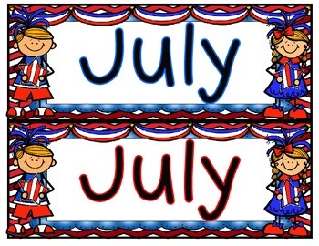 July Calendar Set Freebie by Allison Drolen | Teachers Pay Teachers