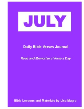 Preview of July Daily Bible Verses Journal - A Bible verse a day thru July! NKJV