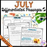July Differentiated Reading Comprehension Passages Lexile 