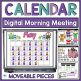 August Digital Calendar Math All Year Morning Meeting Slid